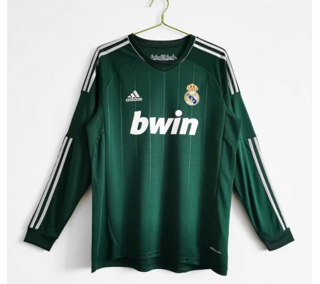 Real Madrid 12/13 Third Green Long Sleeve Soccer Jersey